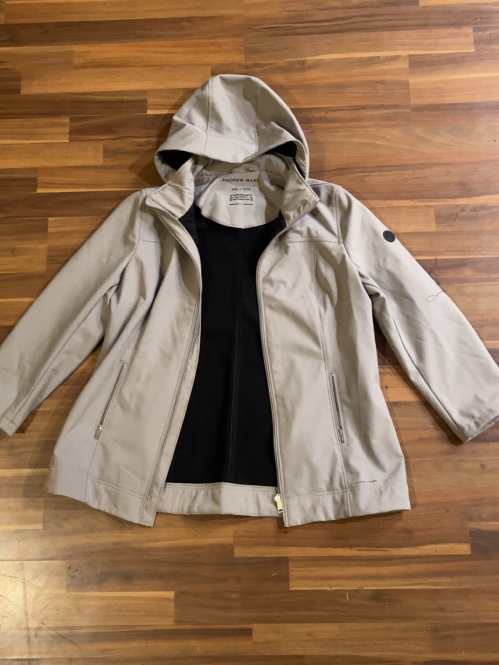 Andrew Marc Women's Hooded Utility Softshell Jacket - Beige